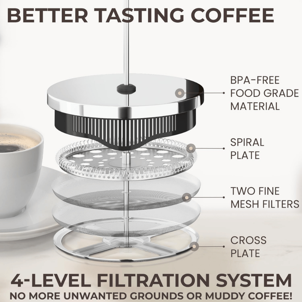 Cafe Du Chateau Stainless Steel French Press