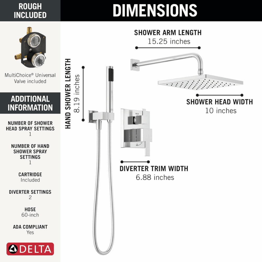 Delta Faucet Raincan Shower Head Combo
