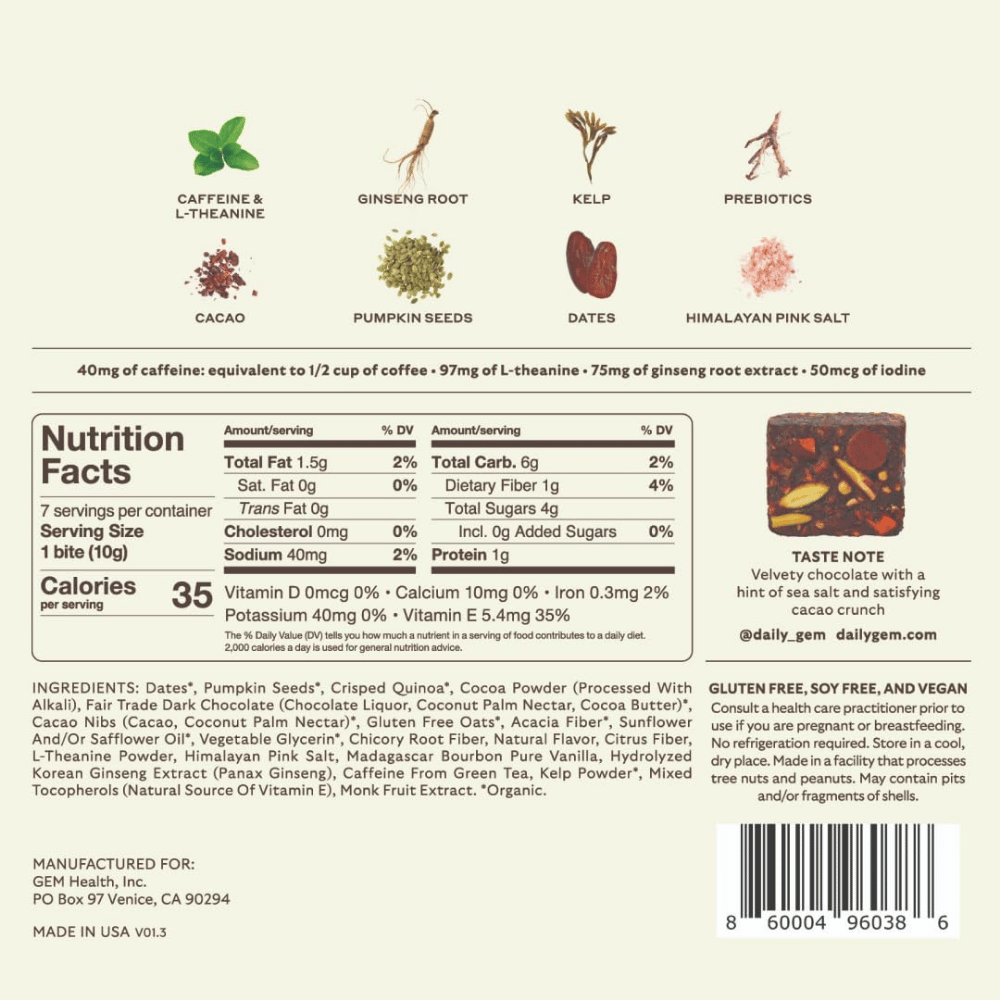 GEM Energy Caffeinated Bite