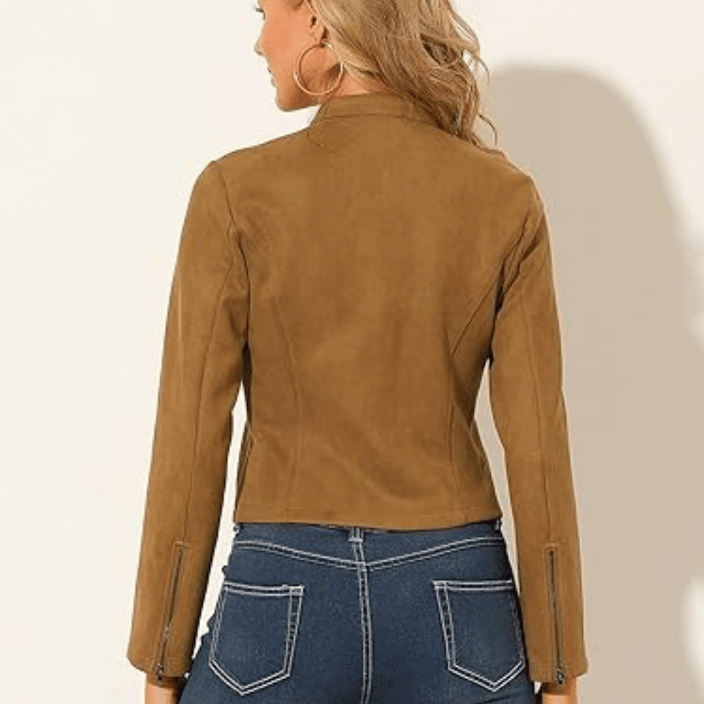 Allegra K Women's Faux Suede Jacket