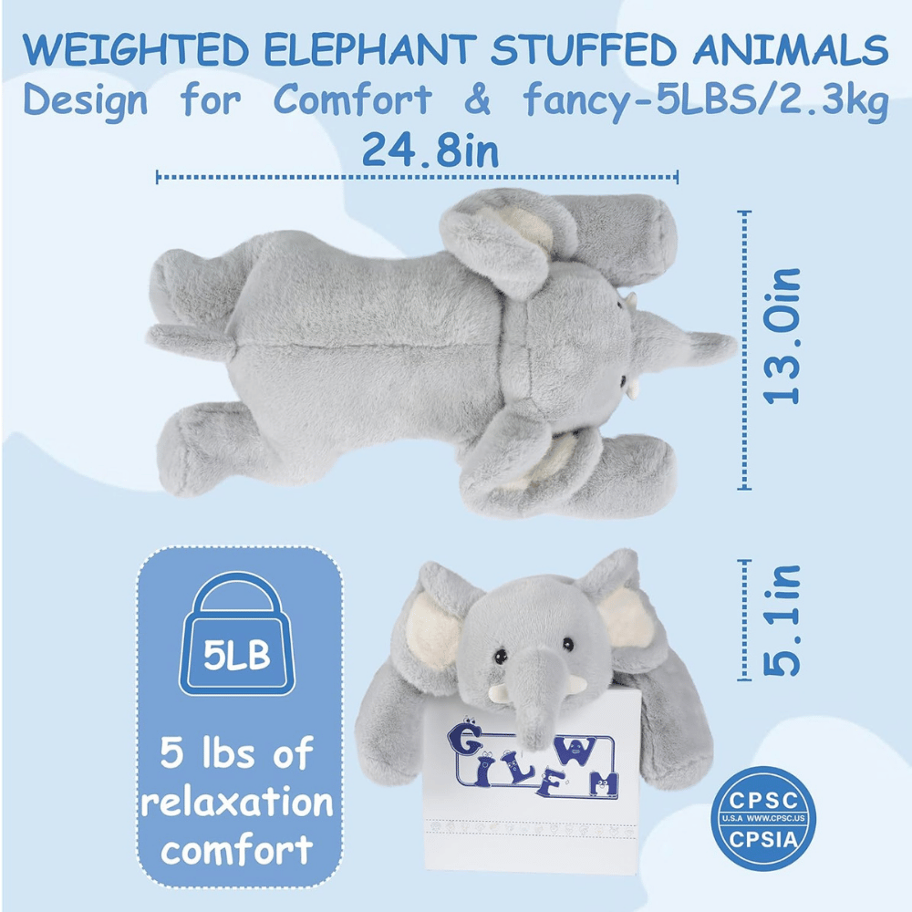 GILFWM Elephant Weighted Stuffed Animal