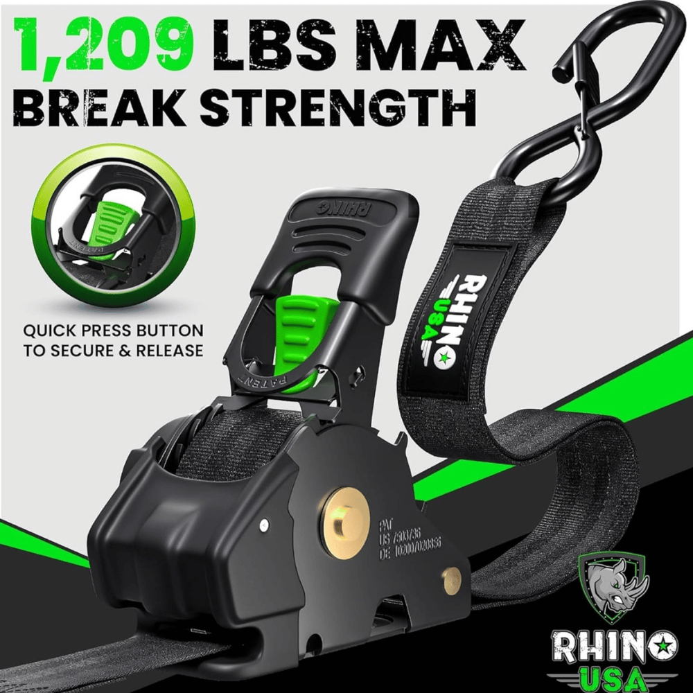 Rhino USA Retractable Ratchet Straps