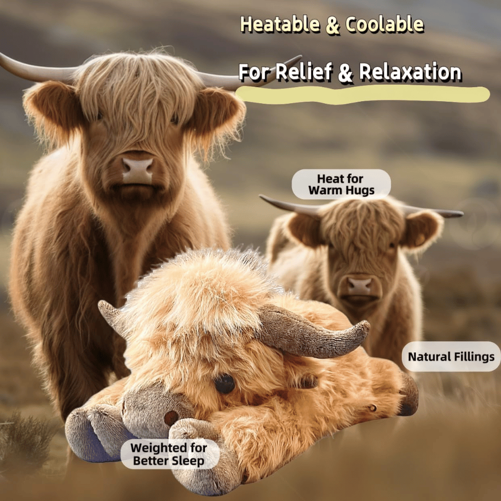 Uoozii Highland Cow Weighted Stuffed Animal