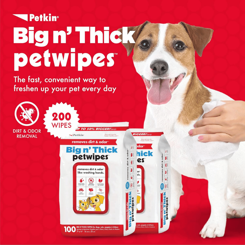 Petkin Big n'Thick Dog Wipes