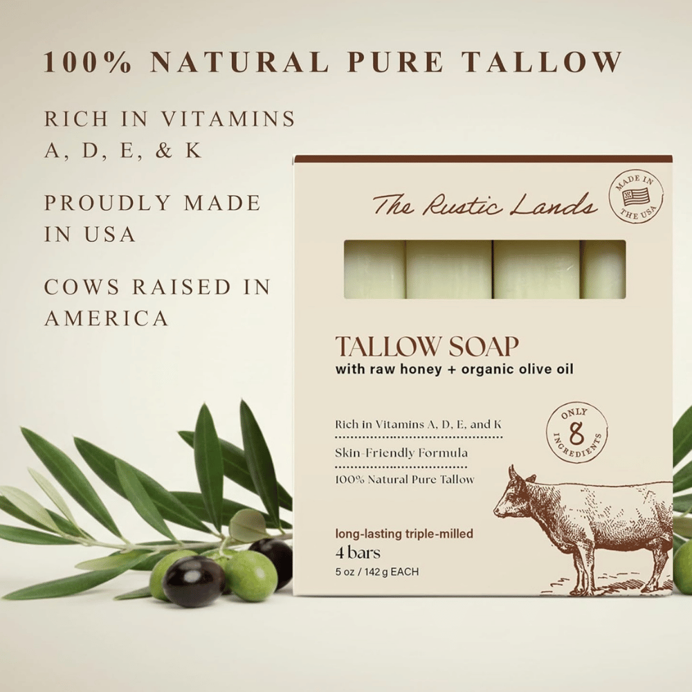 The Rustic Lands Natural Beef Tallow Soap