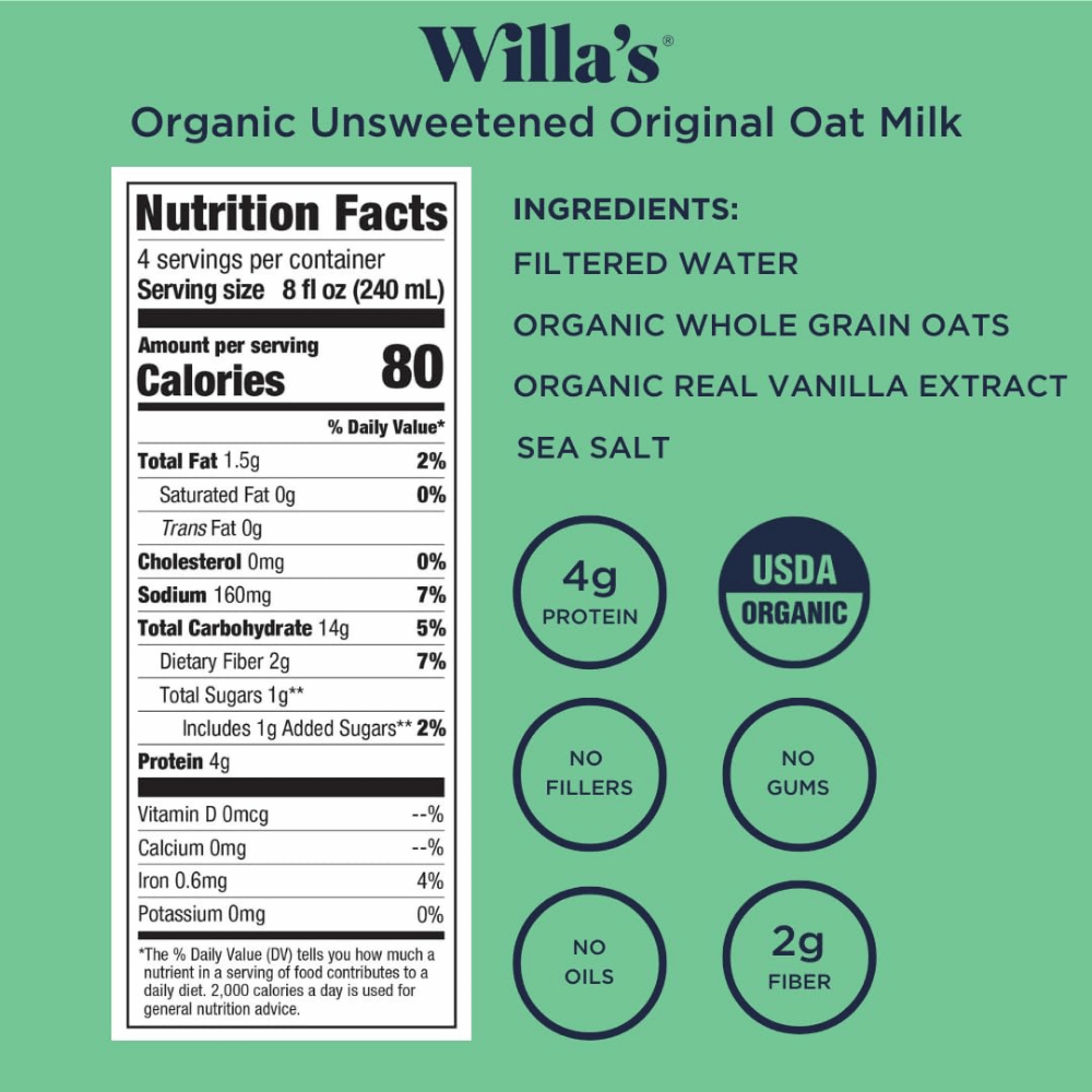 Willa's Organic Oat Milk